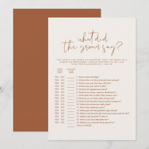 CORIANDER Boho Wat zei de Groom over het spel? Kaart