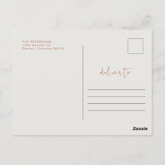 CORIANDER Modern Boho Terracotta Thanksgiving Briefkaart (Achterkant)