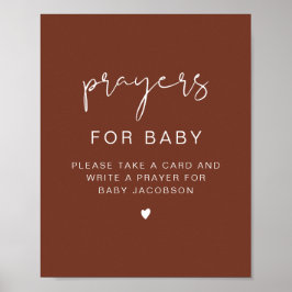 CORIANDER Rust Baby shower Prayers for Baby Sign Poster