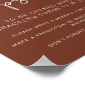 CORIANDER Rust Baby shower Time Capsule Sign Poster (Hoek)