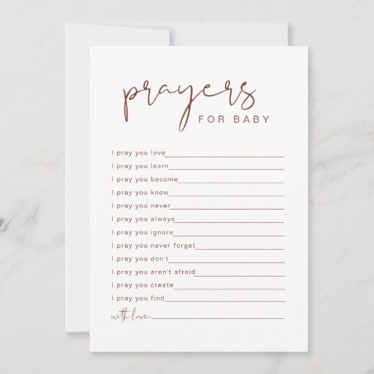 CORIANDER Rust Boho Prayers for Baby Card Kaart (Voorkant)