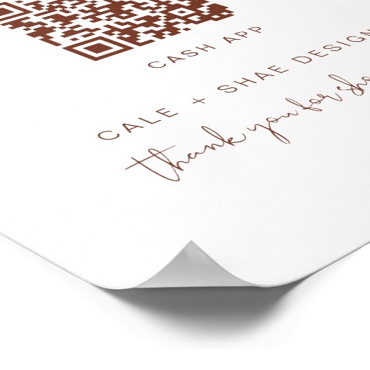 CORIANDER Rust Boho Small Business Payment Sign Poster (Hoek)