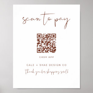 CORIANDER Rust Boho Small Business Payment Sign Poster