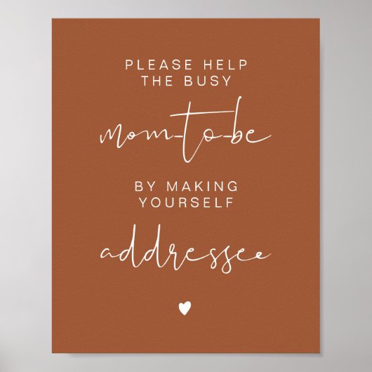 CORIANDER Terracotta Adres van de Envelopteken Poster (Voorkant)