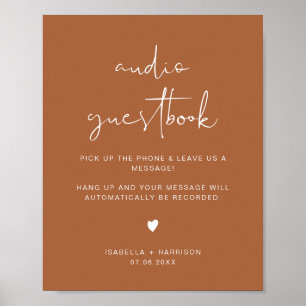 CORIANDER Terracotta Audio Guestbook Weddenschap Poster