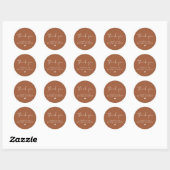 CORIANDER Terracotta Bruidsfeest Bedankt Ronde Sticker (Vel)
