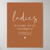 CORIANDER Terracotta-dames Bathroom Toiletry Poster (Voorkant)