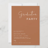 CORIANDER Terracotta en Rust Graduation Party Kaart (Voorkant)