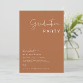 CORIANDER Terracotta en Rust Graduation Party Kaart (Staand voorkant)