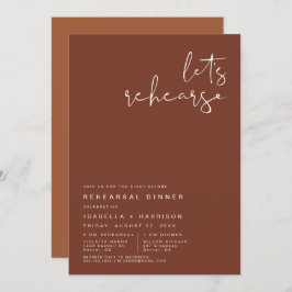 CORIANDER Terracotta en Rust Rehearsal Dinner Kaart