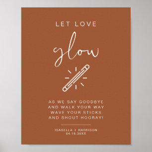 CORIANDER Terracotta Let Love Glow Weddenschap Poster