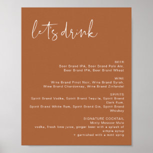 CORIANDER Terracotta Let's Drink Bar Menukaart Bor Poster
