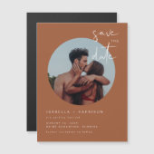 CORIANDER Terracotta Photo Save the Date Magnet (Voorkant / Achterkant)