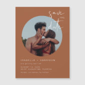 CORIANDER Terracotta Photo Save the Date Magnet (Voorkant)