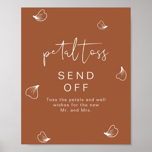 CORIANDER Terracotta Wedding Petal Toss Poster (Voorkant)