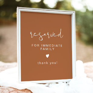 CORIANDER Terracotta Wedding Reserved Seed Sign Poster