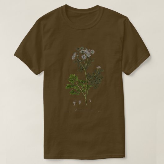 CorianderCilantro  Botanische illustratie T-shirt (Design voorkant)