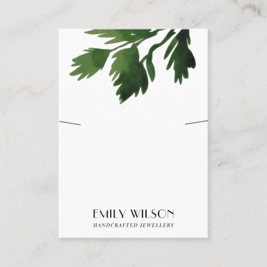 CORINDER HERB KETTING BRACELET DISPLAATS KAART VISITEKAARTJE (Voorkant)