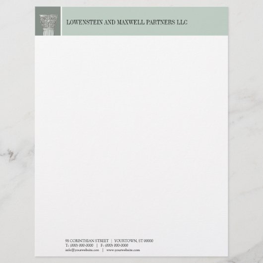 Corinthian Column Attorney Letterhead Briefhoofd (Voorkant)
