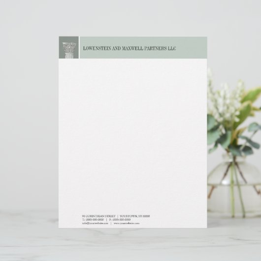Corinthian Column Attorney Letterhead Briefhoofd (Staand voorkant)