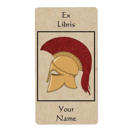 Corinthian Helmet Bookplaat Etiket (Voorkant)