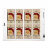 Corinthian Helmet Bookplaat Etiket (Full Sheet)