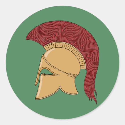 Corinthian Helmet Ronde Sticker (Voorkant)
