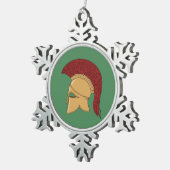 Corinthian Helmet Tin Sneeuwvlok Ornament (Rechts)