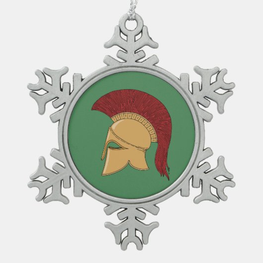 Corinthian Helmet Tin Sneeuwvlok Ornament (Voorkant)