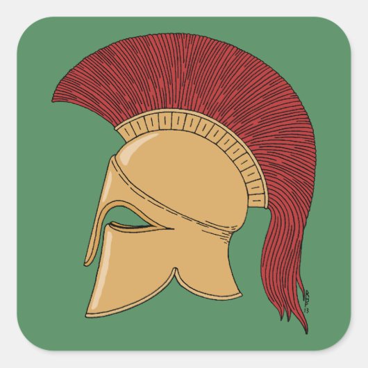 Corinthian Helmet Vierkante Sticker (Voorkant)