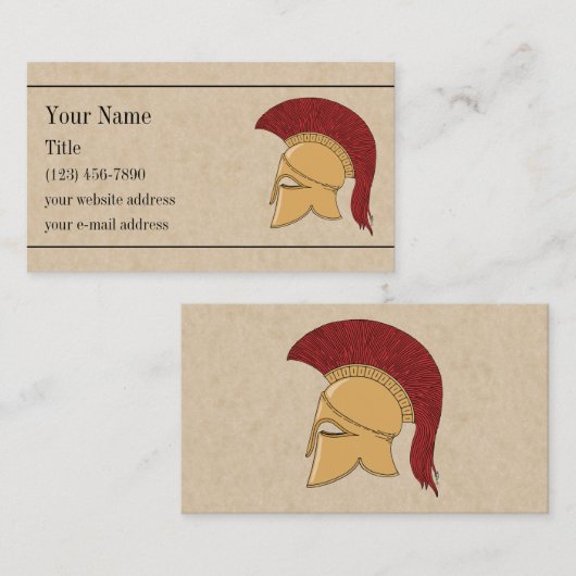 Corinthian Helmet Visitekaartje (Voorkant / Achterkant)