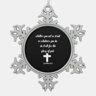 Corinthians 10:31 tin sneeuwvlok ornament