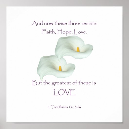 Corinthians 13:13 Faith Hope Love Poster (Voorkant)
