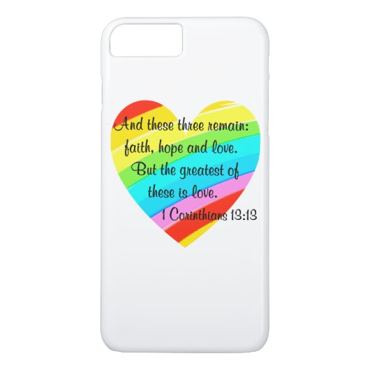 CORINTHIANS 13:13 RAINBOW HEART ONTWERP Case-Mate iPhone CASE (Achterkant)