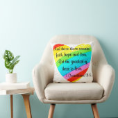 CORINTHIANS 13:13 RAINBOW HEART ONTWERP KUSSEN (Stoel)