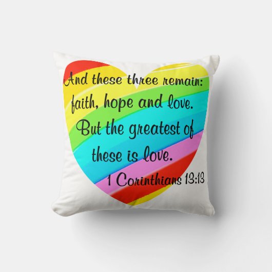CORINTHIANS 13:13 RAINBOW HEART ONTWERP KUSSEN (Voorkant)