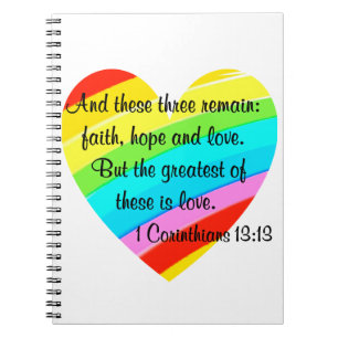 CORINTHIANS 13:13 RAINBOW HEART ONTWERP NOTITIEBOEK