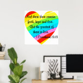 CORINTHIANS 13:13 RAINBOW HEART ONTWERP POSTER (Thuiskantoor)