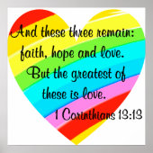 CORINTHIANS 13:13 RAINBOW HEART ONTWERP POSTER (Voorkant)