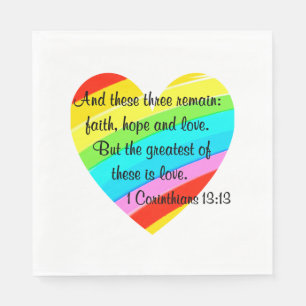  CORINTHIANS 13:13 RAINBOW HEART ONTWERP SERVETTEN