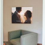 Corinthians Custom Photo Canvas afdrukken<br><div class="desc">Deze prachtige canvasafdruk bevat bijbeltekst van 1 Corinthians 13:13,  "het grootste van deze is liefde". Je favoriete familiefoto vult de achtergrond. Het maakt uitstekende cadeautjes voor dit pas gehuwde paar en familiefeestdagen.</div>