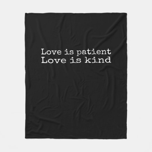 Corinthians Love Is Patient Love Is Kind Scripture Fleece Deken (Voorkant)