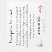 Corinthians Verse, Love is Patient (met poppies) Fleece Deken (Voorkant)
