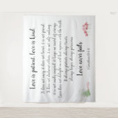 Corinthians Verse, Love is Patient (met poppies) Wandkleed (Voorkant)
