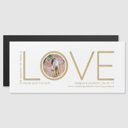 Corinthians Verse Love Photo Weddenschap Save the  Magnetische Uitnodiging (Voorkant / Achterkant)