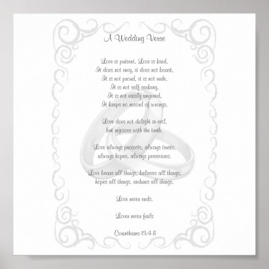 Corinthians Wedding Verse Poster (Voorkant)