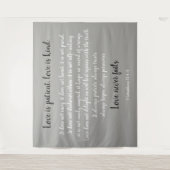 Corinthiërs Vers, Liefde is Geduldig (zwart-wit op Wandkleed (Voorkant)