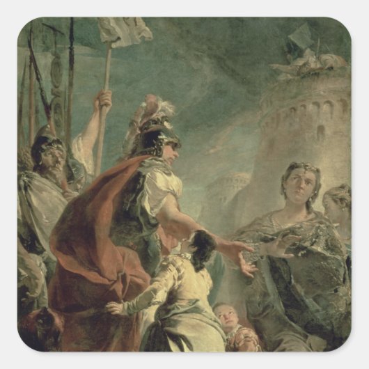 Coriolanus in de Environs van Rome, c.1725 Vierkante Sticker (Voorkant)