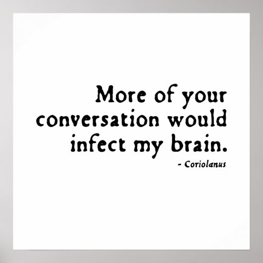 Coriolanus Insult (16eC versie) Poster (Voorkant)