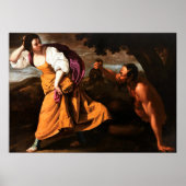 Corisca en de Satyr - Artemisa Gentileschi Poster (Voorkant)